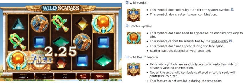 Features at online pokie